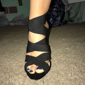 Black Strappy Heels